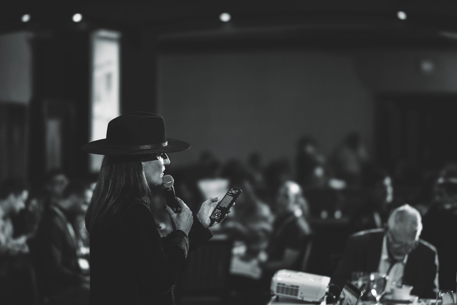 Keynote speaker at a corporate gala