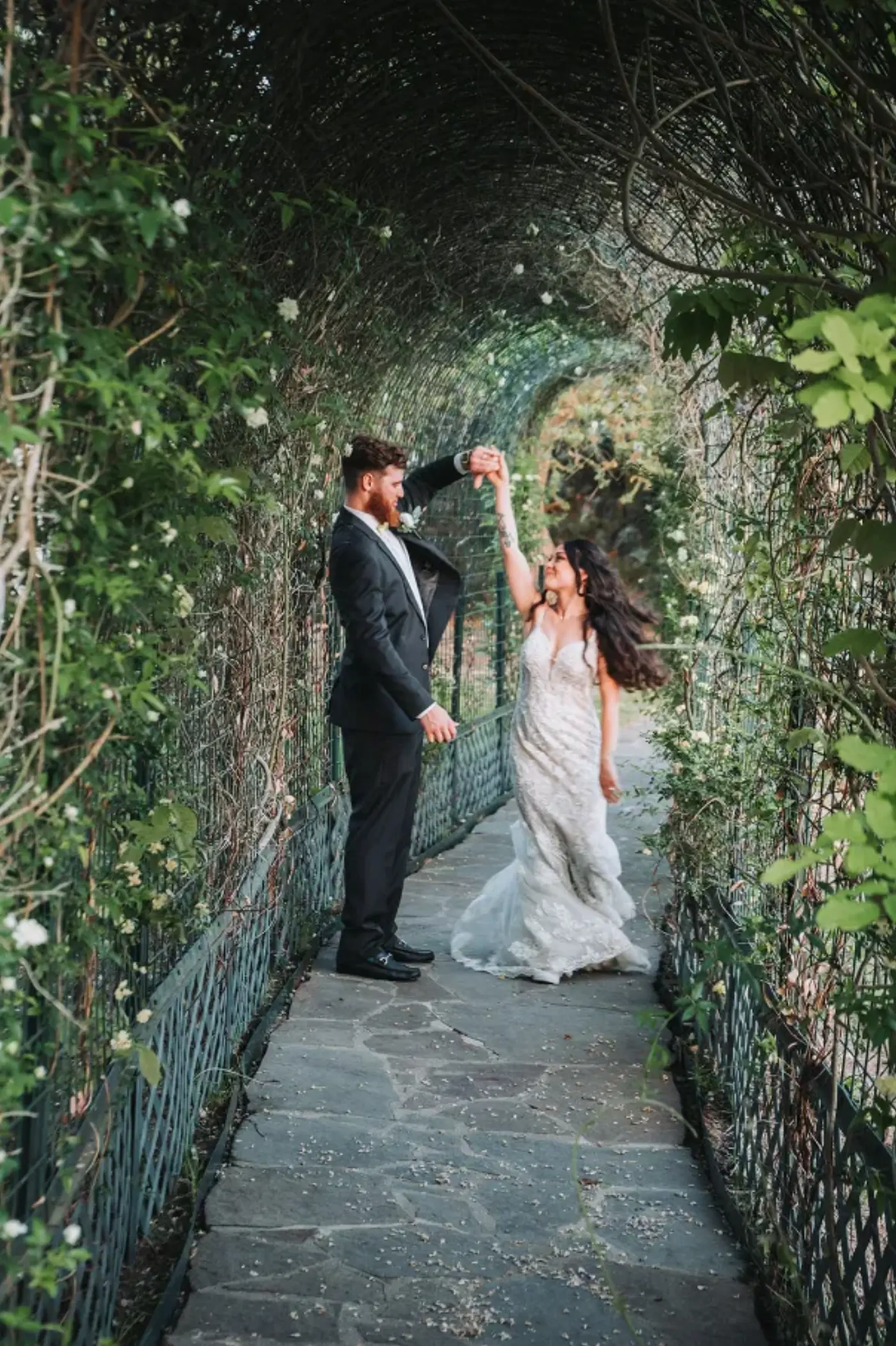 Bride and groom celebrating at their bundled Roc Creatives wedding